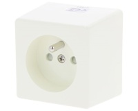 Prise 2P+T - en saillie - crème