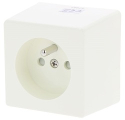 Prise 2P+T - en saillie - crème