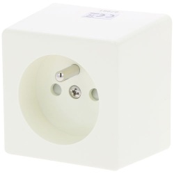 Prise 2P+T - en saillie - crème