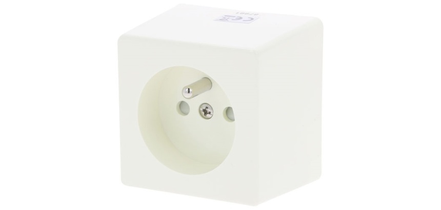 Prise 2P+T - en saillie - crème