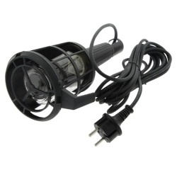 Baladeuse avec grille  et  crochet plastique - E27 - 60W - 5 m - noir