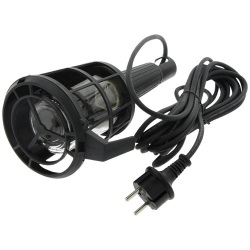 Baladeuse avec grille  et  crochet plastique - E27 - 60W - 5 m - noir