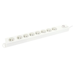 Bloc multiprises avec interrupteur - 8x2P+T - 1.5 m - blanc