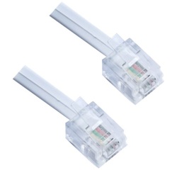 Câble téléphone RJ11 - connexion mâle 6P4C - L : 10 m - blanc