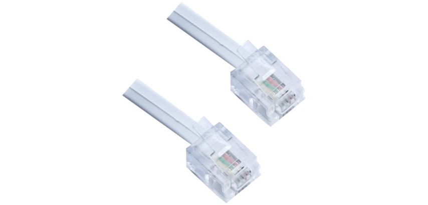 Câble téléphone RJ11 - connexion mâle 6P4C - L : 10 m - blanc
