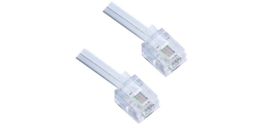 Câble téléphone RJ11 - connexion mâle 6P4C - L : 10 m - blanc