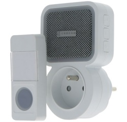 Carillon sans fil complet - plug pass - 38 mélodies - 85dB - 100 M - blanc