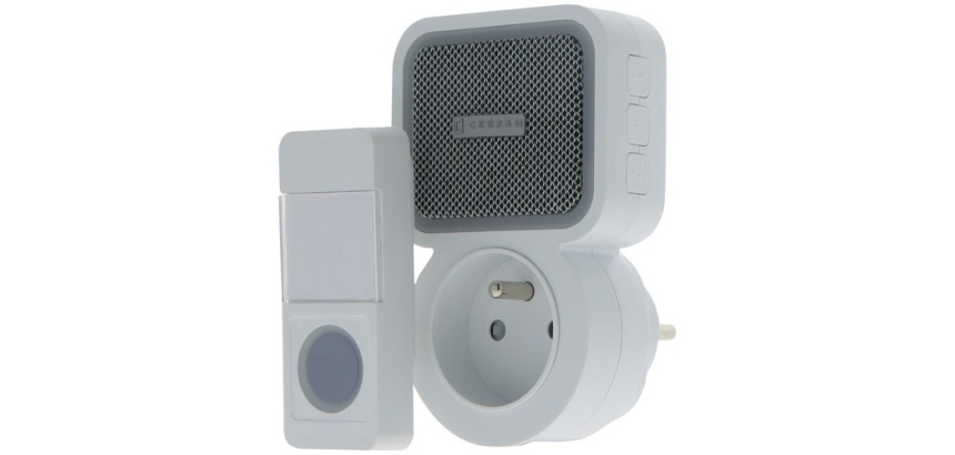 Carillon sans fil complet - plug pass - 38 mélodies - 85dB - 100 M - blanc