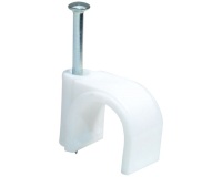 Attache ronde - avec pointe - D.12 mm - lot de 50 - blanc