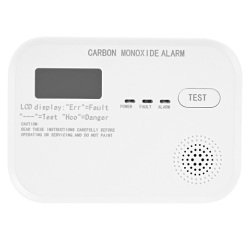 Détecteur de monoxyde de carbone  - 3xAA - 1A - 85dB - écran LCD -  blanc
