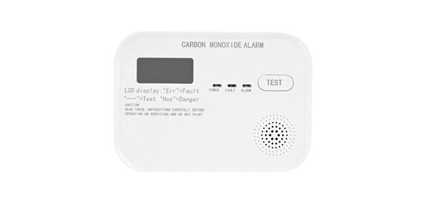 Détecteur de monoxyde de carbone  - 3xAA - 1A - 85dB - écran LCD -  blanc