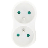 Multiprise - 2x 2P+T - 16A - lot de 2 - blanc