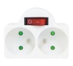 Biplitte 16A avec interrupteur 2P+T - blanc