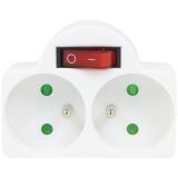 Biplitte 16A avec interrupteur 2P+T - blanc