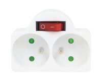 Biplitte 16A avec interrupteur 2P+T - blanc