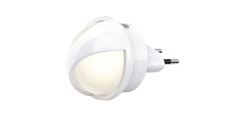 Veilleuse LED pivotante sur secteur - 0.26W - détecteur crépusculaire - bla