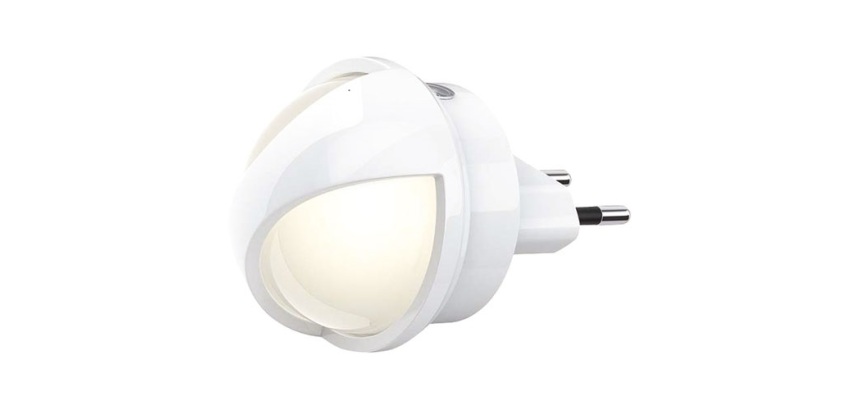 Veilleuse LED pivotante sur secteur - 0.26W - détecteur crépusculaire - bla