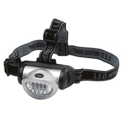 Lampe frontale - réglable 3 faisceaux - 8 leds - 120 lm - portée 25 m - noi