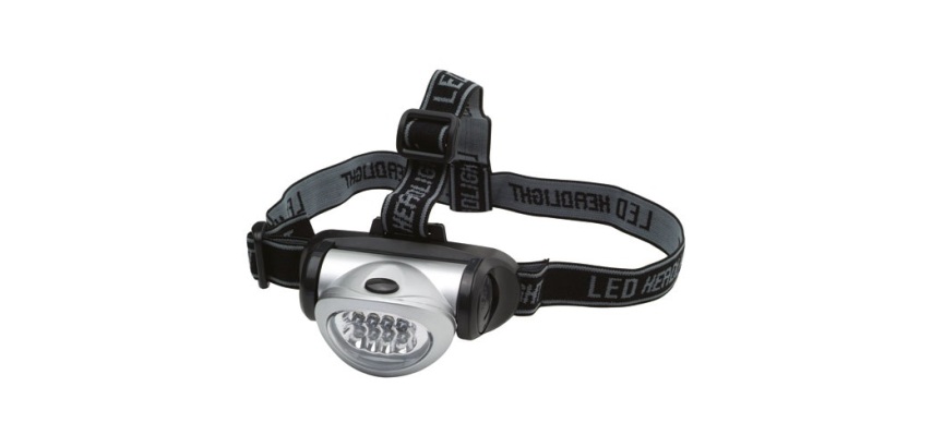 Lampe frontale - réglable 3 faisceaux - 8 leds - 120 lm - portée 25 m - noi