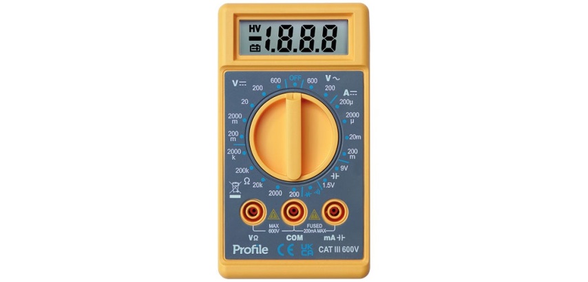 Multimètre digital - 600V - catégorie  3 - jaune