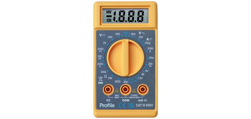 Multimètre digital - 600V - catégorie  3 - jaune