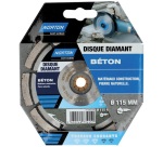 Disque diamant - 115 x 22.23 mm - travaux courants béton - lot de 1