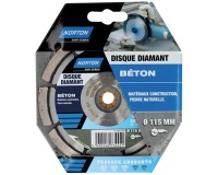 Disque diamant - 115 x 22.23 mm - travaux courants béton - lot de 1