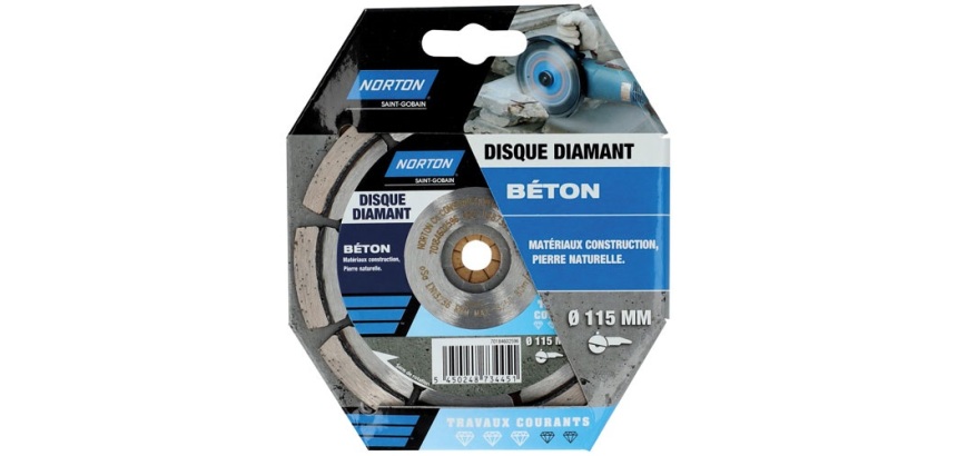 Disque diamant - 115 x 22.23 mm - travaux courants béton - lot de 1