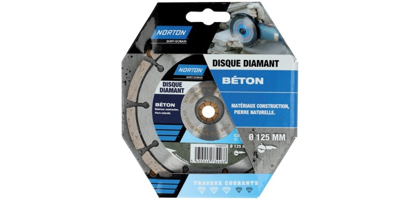 Disque diamant - 125 x 22.23 mm - travaux courants béton - lot de 1