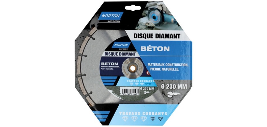 Disque diamant - 230 x 22.23 mm - travaux courants béton - lot de 1