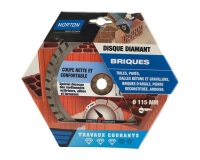 Disque diamant - 115 x 22.23 mm - travaux courants briques - lot de 1