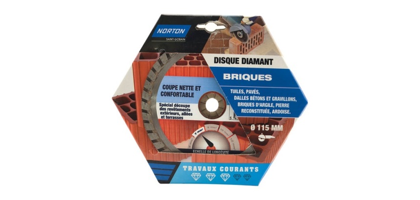 Disque diamant - 115 x 22.23 mm - travaux courants briques - lot de 1