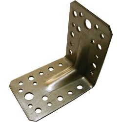 Equerre d'assemblage renforcée - L : 90 mm - 65 x 90 x 2.5 mm - 16 trous D5