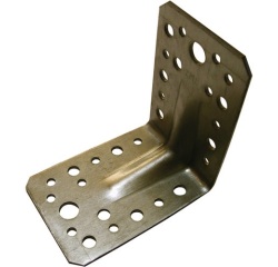 Equerre d'assemblage renforcée - L : 70 mm - 55 x 70 x 2.5 mm - 20 trous D5