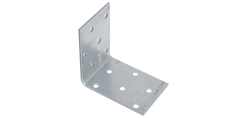 Equerre d'assemblage simple - L : 60 mm - 60 x 60 x 2 mm - 18 trous D5