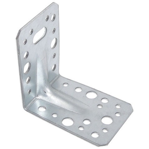 Equerre d'assemblage renforcée réglable - L : 105 mm - 90 x 105 x 2.5 mm -