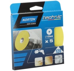 Disque papier - corindon - D : 125 mm x 12 - grain de 120 - spécial finitio