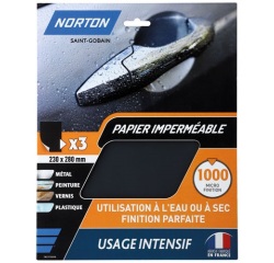 Papier feuille imperméable - grain de 1000 - spécial ultra finition - usage