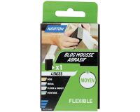 Eponge abrasive - bloc mousse - 4 faces - grain moyen - flexible - L : 100
