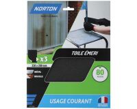 Feuille toile émeri - grain de 80 - spéciale ponçage - usage courant - L :