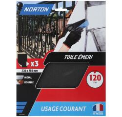 Feuille toile émeri - grain de 120 - spéciale finition - usage courant - L