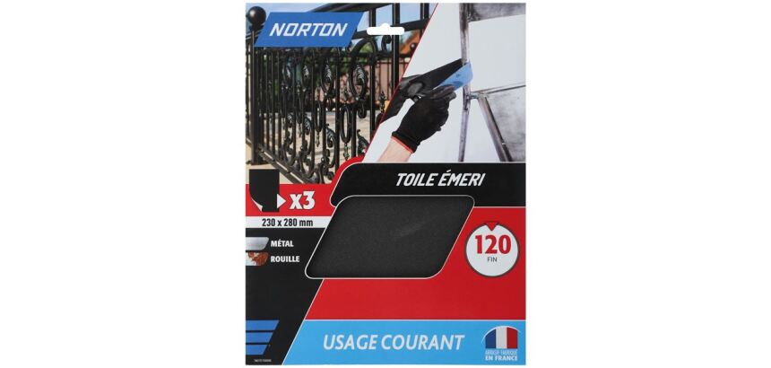 Feuille toile émeri - grain de 120 - spéciale finition - usage courant - L