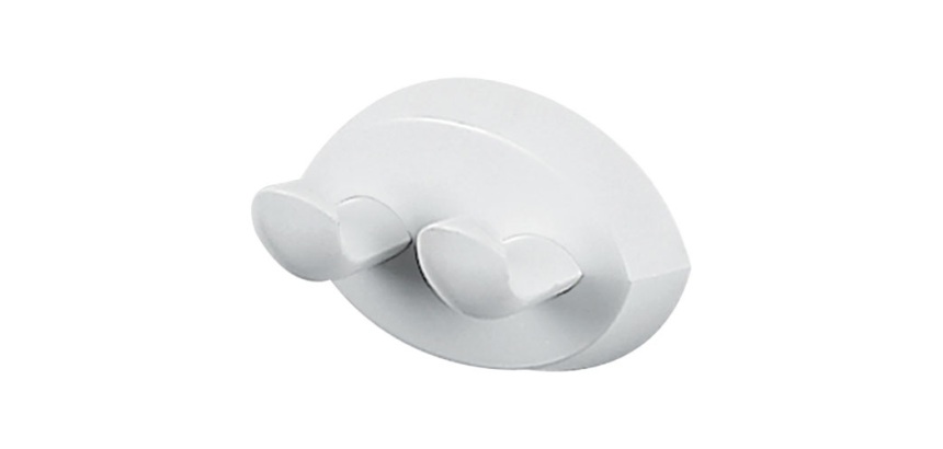 Patère - 2 têtes - à viser - Lemon - blanc