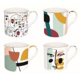 Coffret 4 mugs 30 cl - Modernism - Coffee Mania
