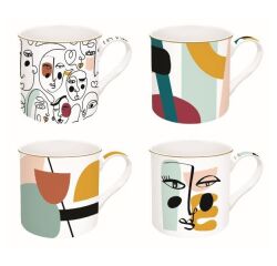 Coffret 4 mugs 30 cl - Modernism - Coffee Mania