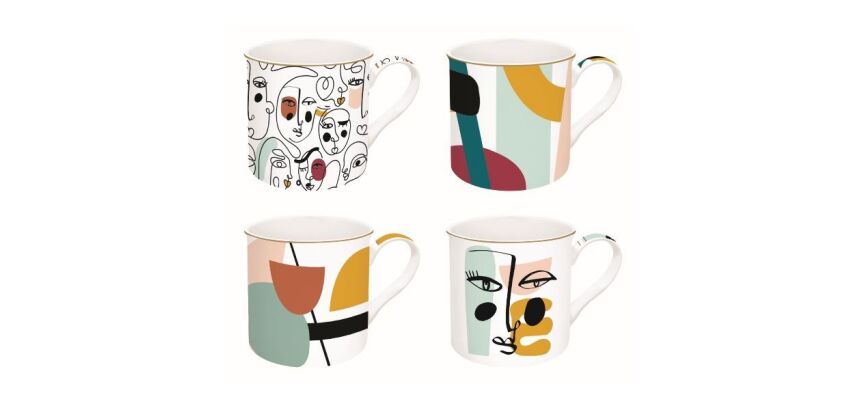 Coffret 4 mugs 30 cl - Modernism - Coffee Mania