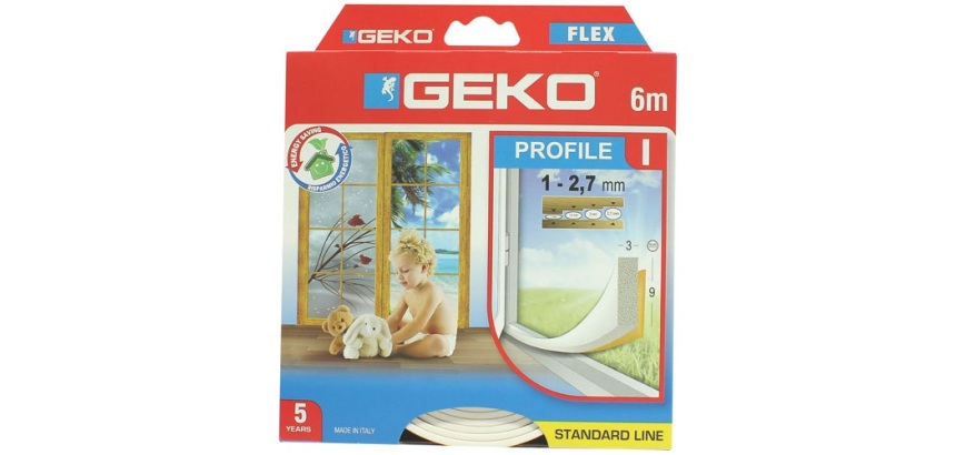 Joint adhésif mousse PVC - profil I - 9 mm x 3 mm x 6 m - blanc