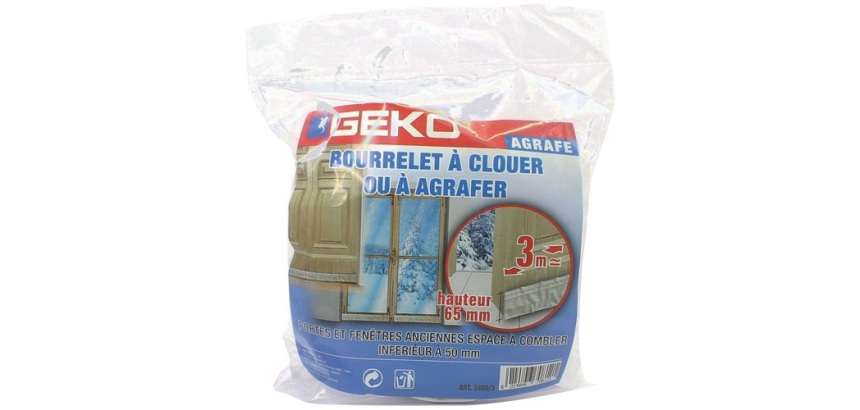 Joint à clouer ou agrafer - 65 mm x 3 m - blanc
