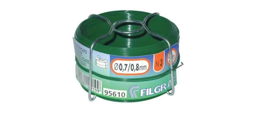 Fil de fer galvanisé revêtu de plastique -Filgraf - N°3 - ép.0.8 mm - L : 5