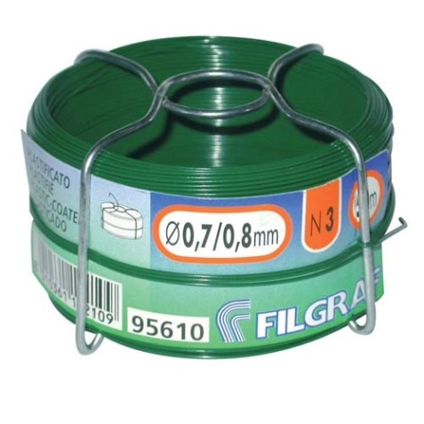 Fil de fer galvanisé revêtu de plastique -Filgraf - N°3 - ép.0.8 mm - L : 5